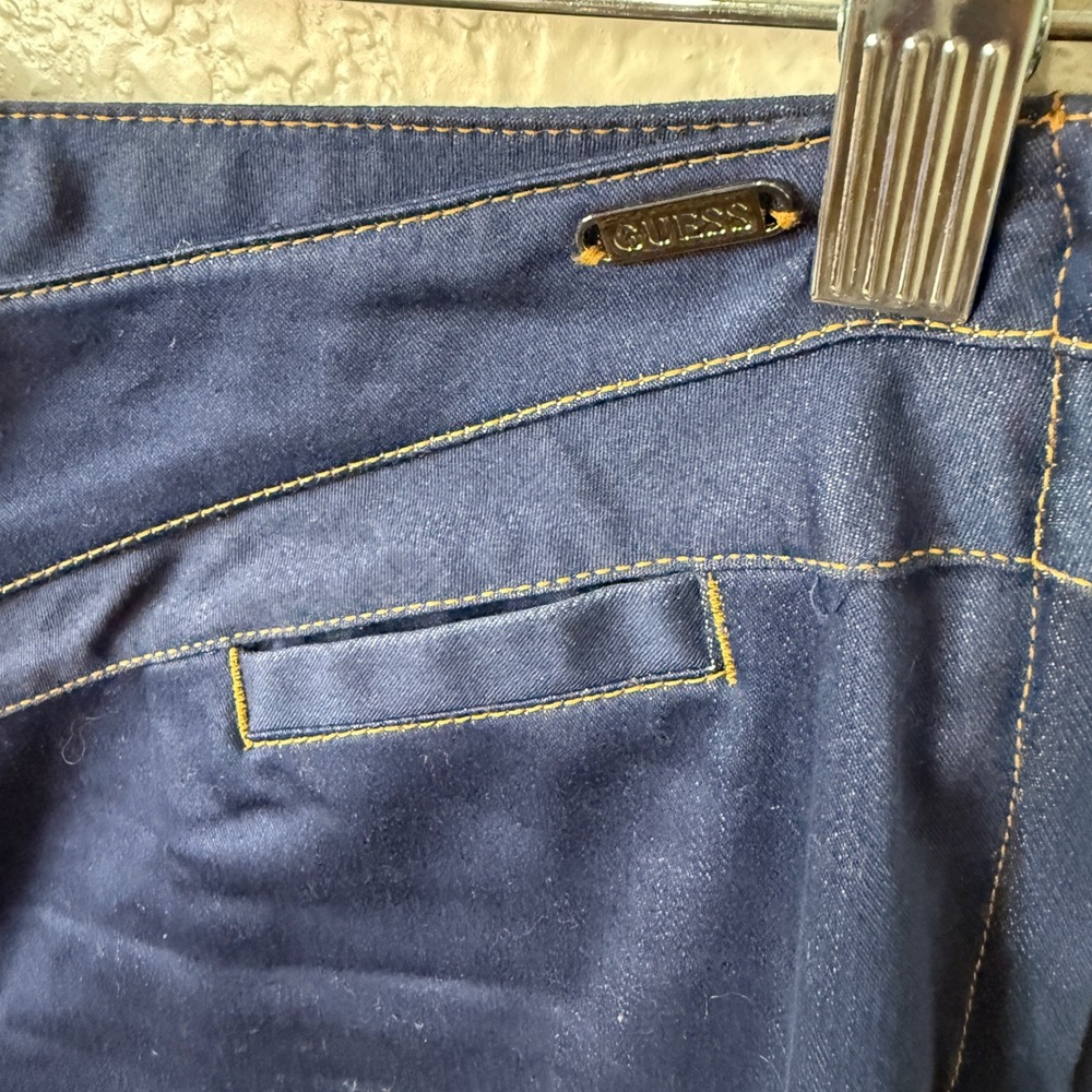 Guess Jeans Dark Blue V-Yoke Straight Leg Pants Sz 30 Western 70's Style - Picture 5 of 9